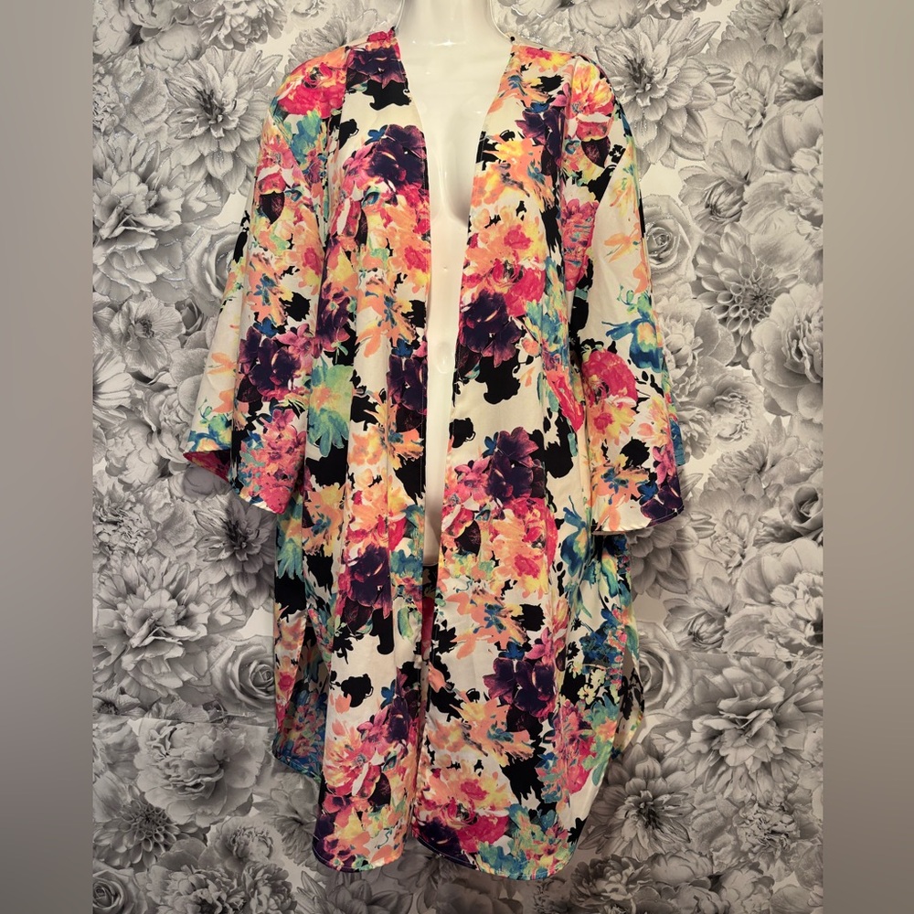 Paisley Grace Floral Kimono Cardigan – Size L